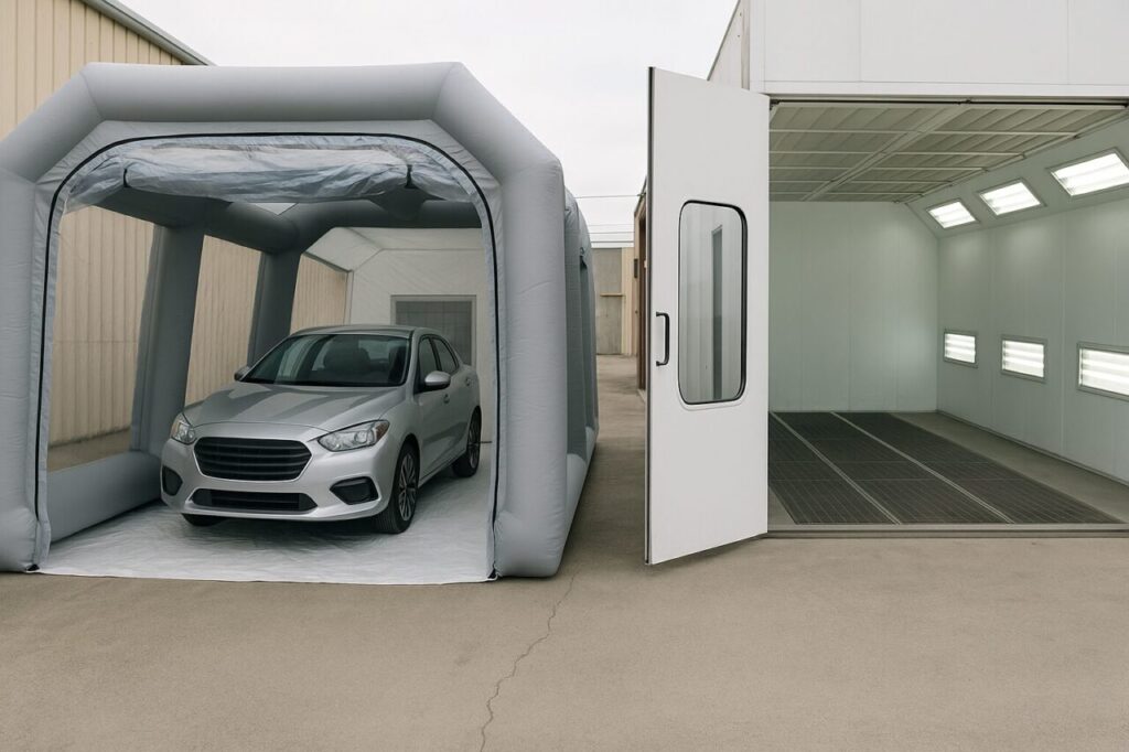 Cabine de peinture gonflable vs cabine traditionnelle