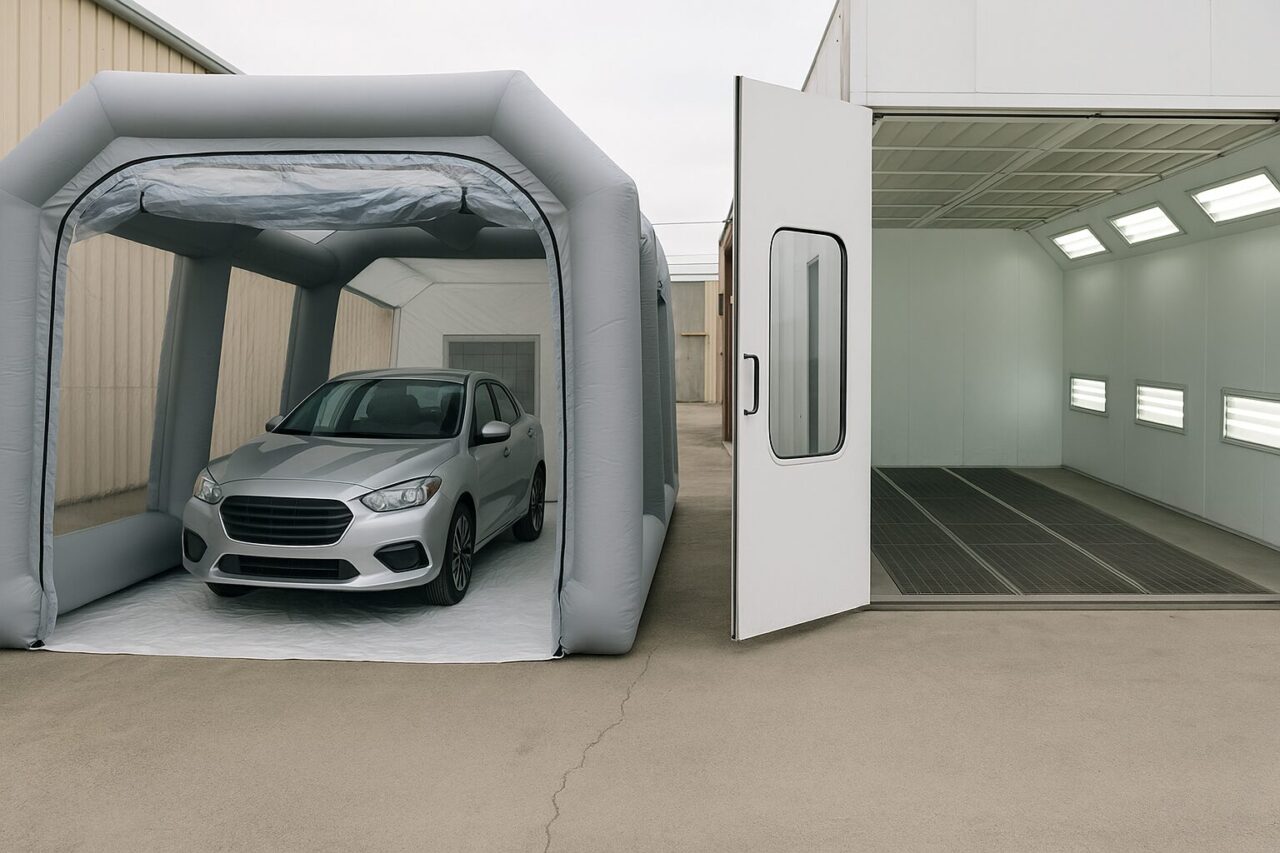 Cabine de peinture gonflable vs cabine traditionnelle